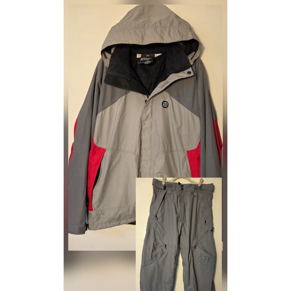 Special Blend Snowboarding Set Jacket & Pants Mens M Gray Red Colorblock EUC
